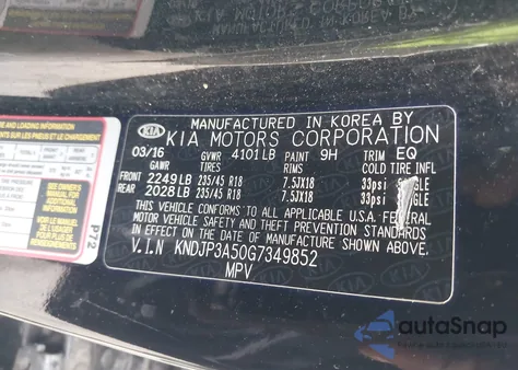 2016 Kia Soul + z USA, uszkodzony, nr VIN KNDJP3A50G7349852